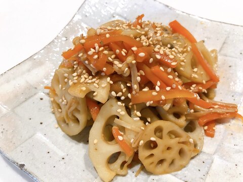 蓮根とにんじんエノキのきんぴら